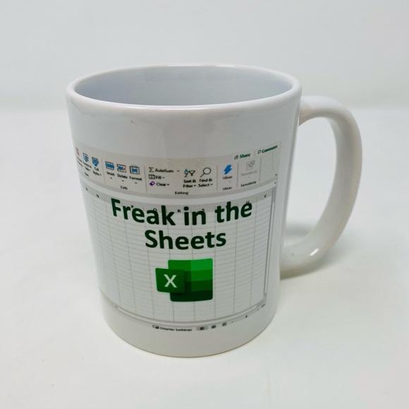 White Coffee Mug with Excel Humor Design - Picture 2 of 8